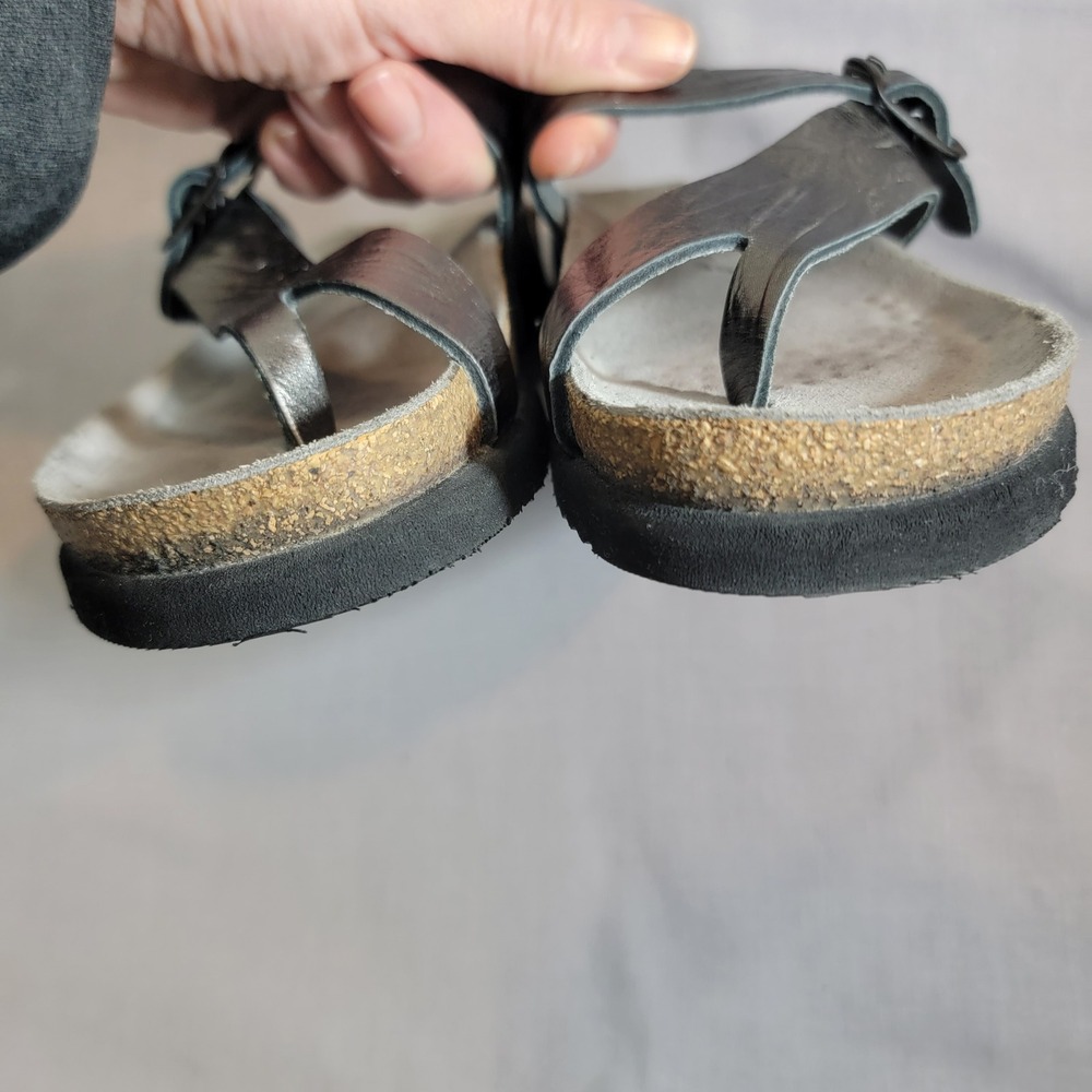 Mephisto Helen Metallic Silver Leather Cork Footbed Sandals EU 35 US 5 France - Picture 9 of 15